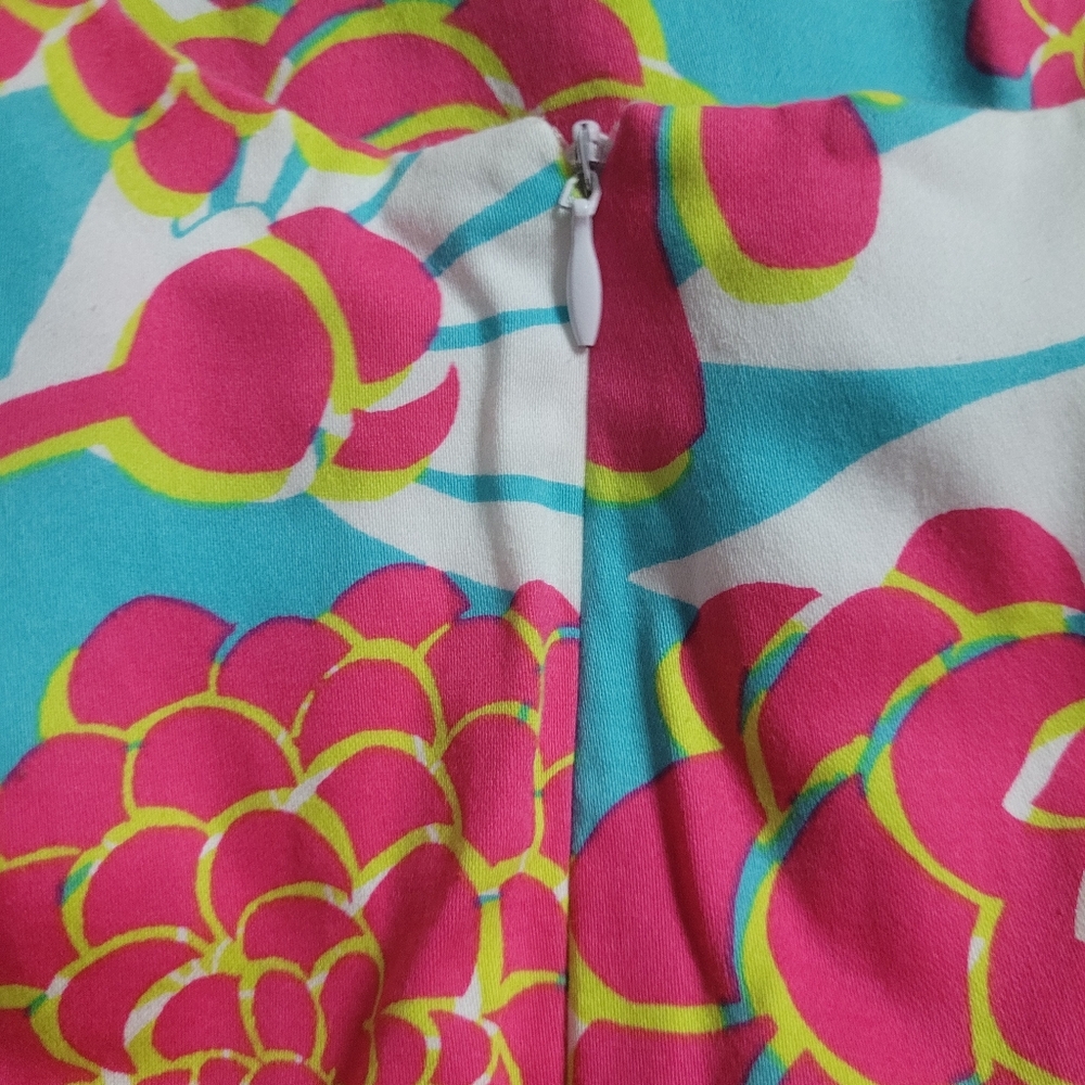 Floral Vintage 70s Dress in Pink and Blue - Picture 4 of 7